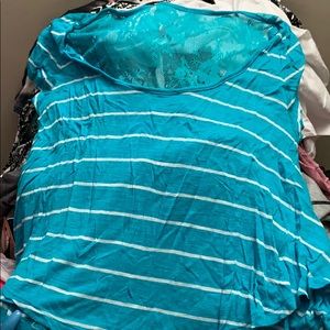 Blue with white stripes crop too